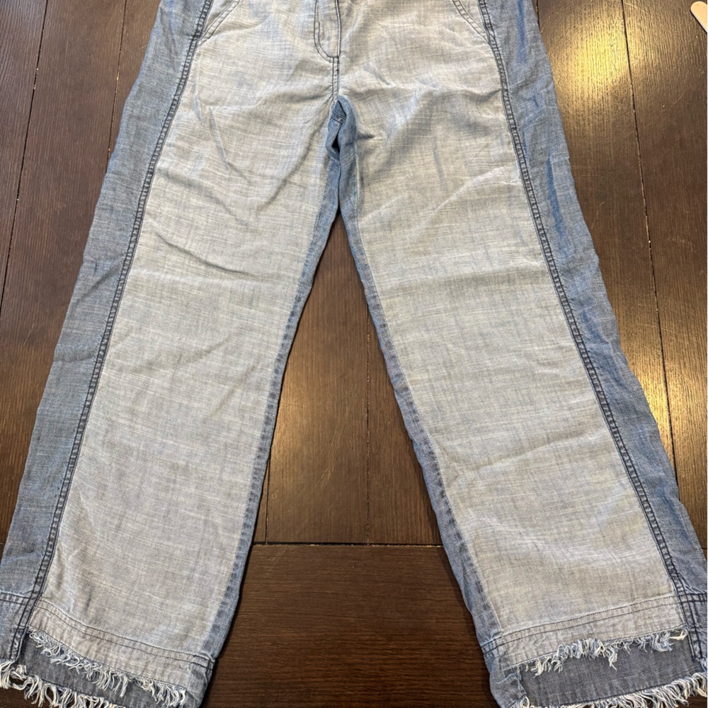 Trina Turk linen lyocell frayed hem pants